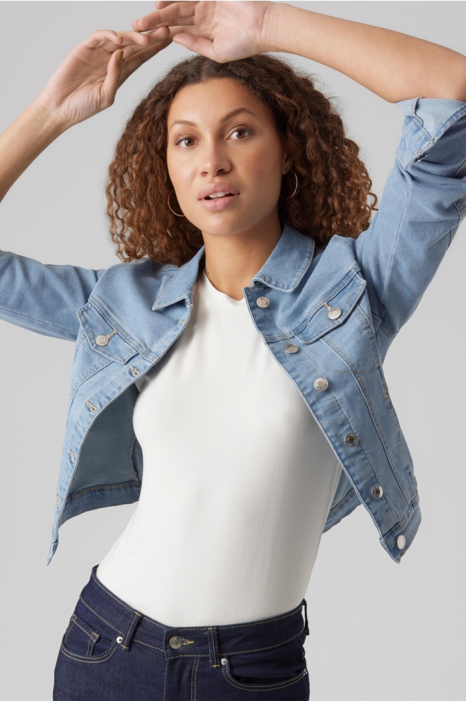 VMLUNA LS SLIM DNM JACKET MIX GA NO 10279492 Light Blue Denim